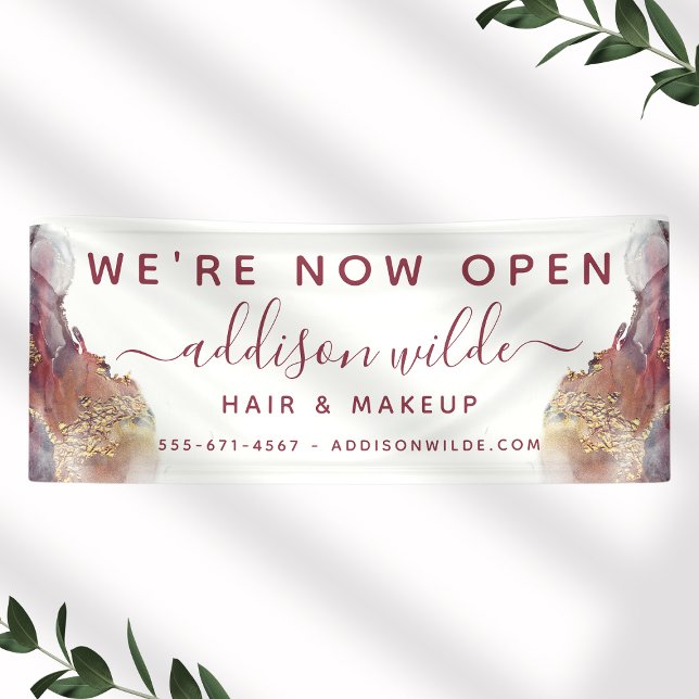 Lila und goldene, moderne Kunst Flüssige Aquarellf Banner (Von Creator hochgeladen)