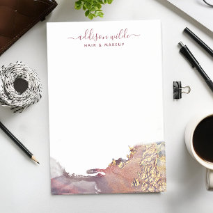 Lila und goldene, moderne Kunst Flüssige Aquarellf Post-it Klebezettel