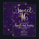 Lila und goldene Nacht unter den Sternen Süß 16 Pa Einladung<br><div class="desc">Passen Sie beide Seiten an,  egal wie Sie gewollt haben,  für jedes Ereignis.</div>