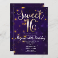 Lila und goldene Nacht unter den Sternen Süß 16 Pa