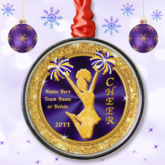 Lila und goldene Personalisierte Weihnachtsgeschen Ornament Aus Metall