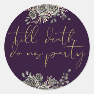 Lila und goldene Rose Blumengotik Gastgeschenk Hoc Runder Aufkleber