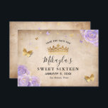 Lila und goldene Rose Parchment Elegante Save The Date<br><div class="desc">Suchen Sie nach einzigartigen Save the Date Ideen für ein leichtes lila und goldenes Party? Mit dieser eleganten DIY Vorlage Save the Date Einladungen kreieren Sie Ihre eigene Märchenprinzessin-Designwerkstatt. Die Vintage florale botanische Aquarellkunst von Raphaela Wilson besticht durch lila Lavendel-Rose, die in hübschen Imitaten aus metallischem Gold, einer Tiara/Krone, und...</div>