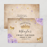 Lila und goldene Rose Parchment Elegante