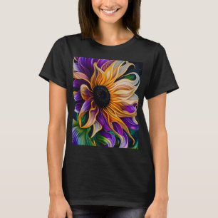 Lila und goldene Sonnenblumen T-Shirt