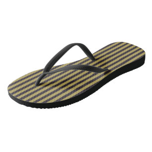 Lila und goldene Streifen Flip Flops