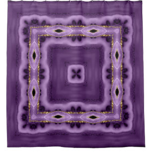 Lila und goldener Abstrakter Vorhang