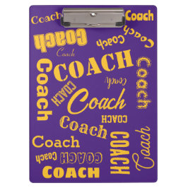 Lila und goldener Personalisierter Coach Geschenkn Klemmbrett