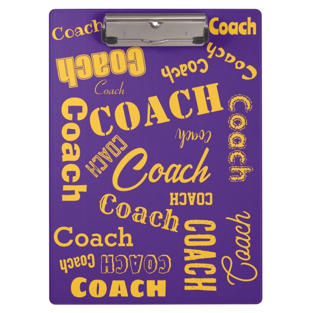 Lila und goldener Personalisierter Coach Geschenkn Klemmbrett (Vorderseite)