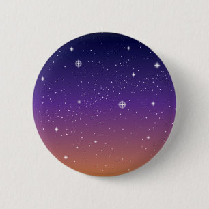 Lila und goldener sternenklarer Sonnenuntergangshi Button