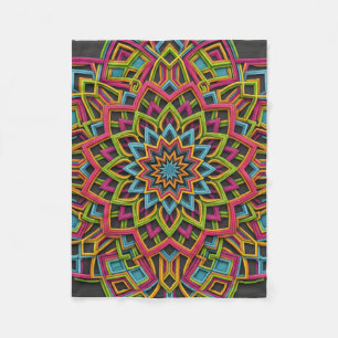 Lila und goldenes, detailliertes, geometrisches Ma Fleecedecke