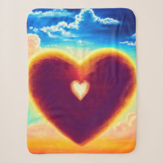 Lila und goldenes Herz im Himmel Sherpa Blanket Sherpadecke