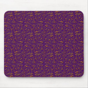 Lila und goldenes Weinmuster Mousepad