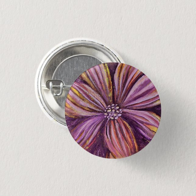 Lila und goldfarbene Aquarellfarbe Fett Button (Vorne & Hinten)