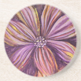 Lila und goldfarbene Aquarellfarbe Fett Getränkeuntersetzer