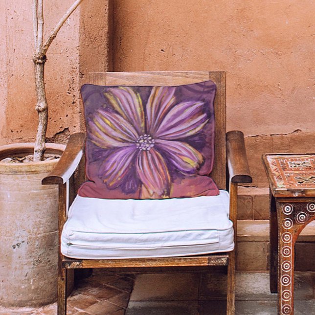 Lila und goldfarbene Aquarellfarbe Fett Kissen (Von Creator hochgeladen)