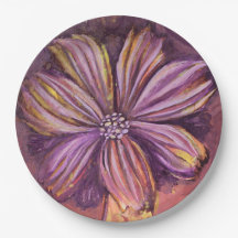 Lila und goldfarbene Aquarellfarbe Fett