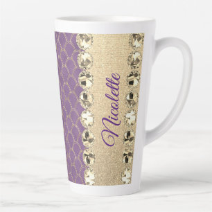 Lila- und Goldfolie Diamant Blend Milchtasse