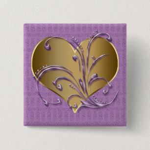Lila und Goldherz Button