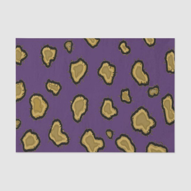 Lila und Goldleopard-Print Seidenpapier (Vorderseite)
