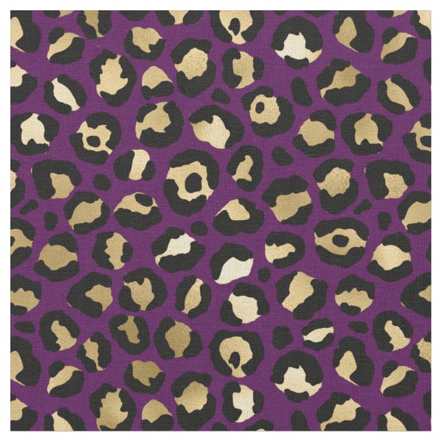 Lila und Goldleopardrucke Stoff (Nahaufnahme)