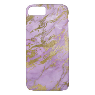 Lila und Goldmarmor Elegante Moderne Print Case-Mate iPhone Hülle