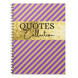 lila und Goldquotensammlung Notizblock