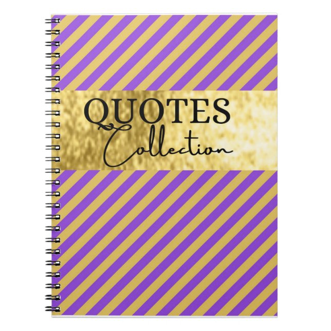 lila und Goldquotensammlung Notizblock (Vorderseite)