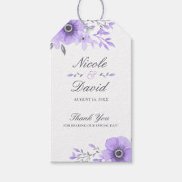 Lila und graue Hochzeit Geschenkanhänger