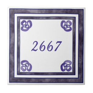 Lila und graue kleine Hausnummer Fliese