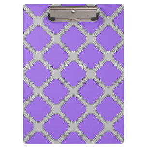 Lila und graue Quatrefolie Klemmbrett