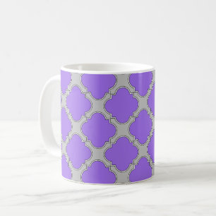 Lila und graue Quatrefolie Tasse