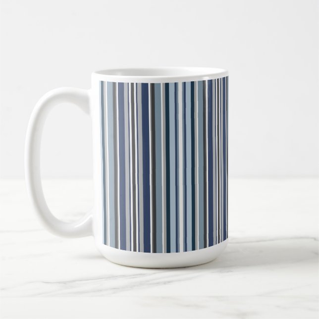 Lila und graue Streifen Kaffeetasse (Links)