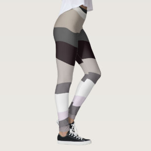 Lila und graue Streifen Leggings
