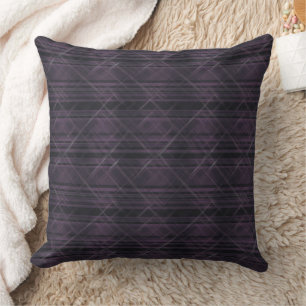 Lila und graue Tartan Kissen