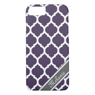 Lila und grauer Lattice-Individuelle Name Case-Mate iPhone Hülle
