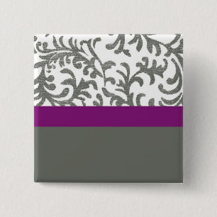 Lila und graues Blumenmuster Button