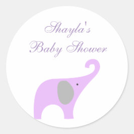 Lila und graues Elephant Baby Duwer Siegel Runder Aufkleber