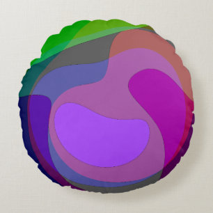 Lila und grün 403 rundes kissen