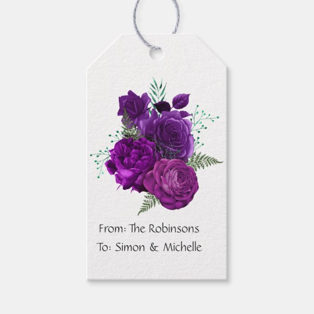 Lila und grün geschenkanhänger (Vorderseite)