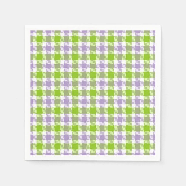 Lila und grün Kariert Serviette (Vorderseite)