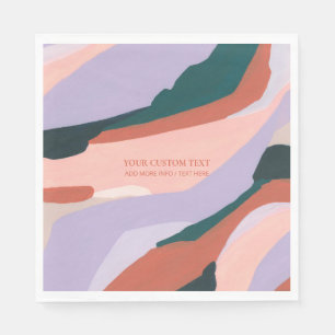 Lila und grüne Abstrakte Kunstmalerei Serviette