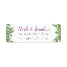 Lila und grüne Aquarellfarben - Rücksendeadresse