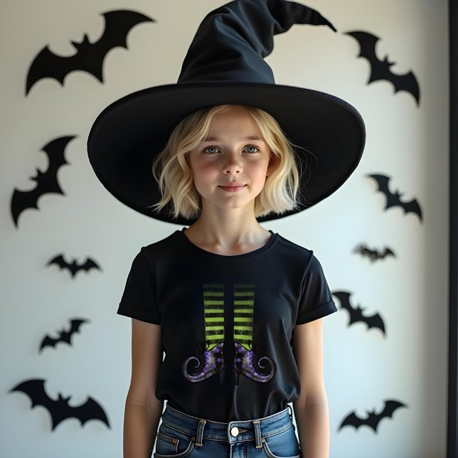 Lila und grüne Augenbrauenhalde Tri-Blend Shirt (Fun Purple & Green Whimsical Wicked Witch Tri-Blend Shirt)