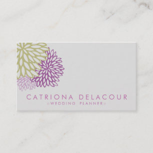 Lila und grüne Blume Stilvolle Visitenkarte