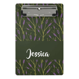 Lila und grüne Blumenmuster Mini Klemmbrett
