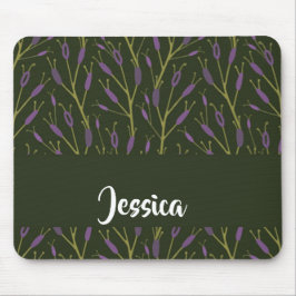 Lila und grüne Blumenmuster Mousepad