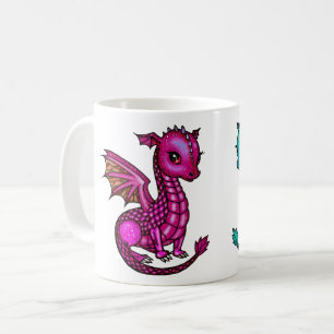 Lila und grüne Drachen Fantasy Art Kaffeetasse