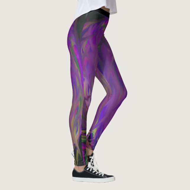 Lila und grüne Fleck-Leggings Leggings (Rechts)