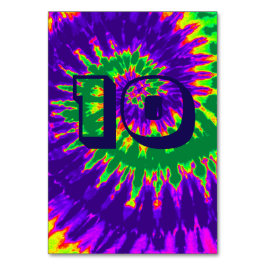 Lila und grüne Gefärbte Krawatte Hochzeitstisch 10 Tischnummer